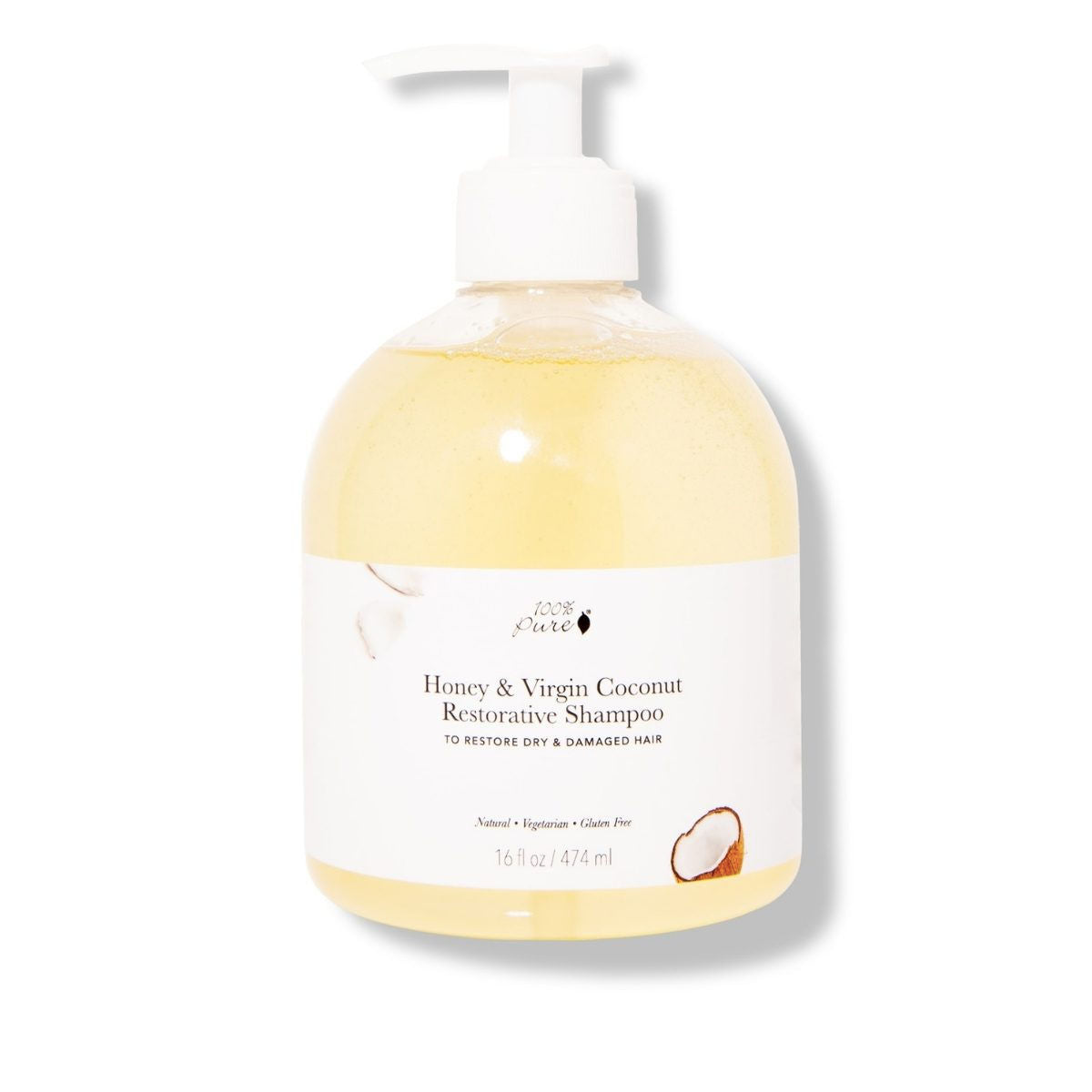 100 Percent Pure Shampoo - Honey & Virgin Coconut - The Green Kiss